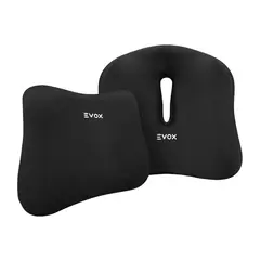 JOTA STORE - Set de Cojines Ergonómicos Evox WR8-B Negro Lumbar y Coxis