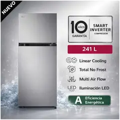 LG - Refrigeradora LG 241 Litros No Frost VT24BPY Plateado