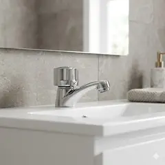 C&A - Llave Caño para lavabo Baño Cromado ABS
