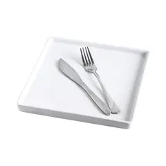 INSPIRA - Plato de Cerámica Cuadrado con Borde Alto 24 cm