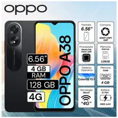 OPPO - Celular Oppo co A38 6.56"  Pulg. 4GB RAM 128GB ColorOS 13.1 - Negro