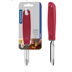 TRAMONTINA - PELADOR DE PAPA TRAMONTINA  DE ACERO INOX UTILITA MANGO ROJO