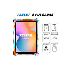 GENERICO - Tablet 8 Pulgadas Teltab VIA 8850 32GB 2GB RAM Wi-Fi con Funda de Silicona
