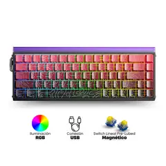 AULA - Teclado Magnético Aula Hero 68 He RGB NegroRojo EN