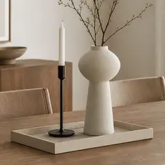LAR DANIELSEN - Jarrón de cerámica blanco - 25 cm alto - Kuppel
