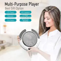 PUREPOWER - Reproductor de CD portátil con Bluetooth para montar en la pared para el hogar