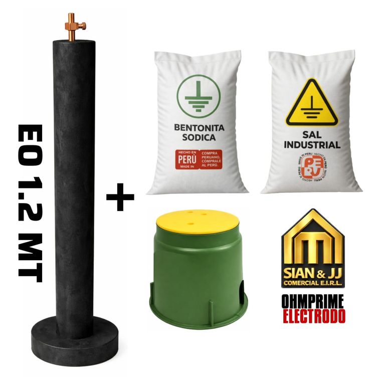 SISTEMA POZO A TIERRA ELECTRODO 3/4 + ADITIVOS + BOVEDA OHMPRIME 1.2M