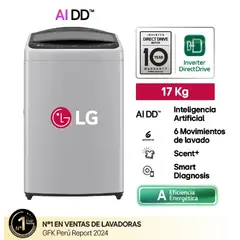 LG - Lavadora LG WT17DV6T Carga Superior 17 Kg AI DD Inteligencia Artificial - Gris