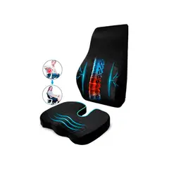 GENERICO - ¡SENTARSE NUNCA FUE TAN CÓMODO Pack Ergonómico Respaldar Gel +Asiento