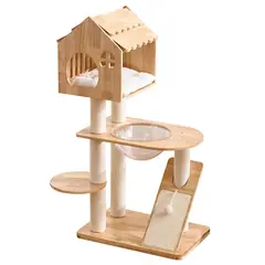 GENERICO - Cama Rascador para Gatos Creativo de Madera con Cápsula