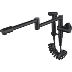 PUREPOWER - Grifo giratorio de 360 grados para cocina soporte de pared con Pistola rociadora