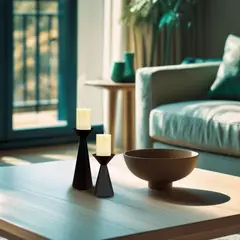 LAR DANIELSEN - Portavelas de metal negro de forma cónica  -13 cm