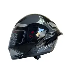 XTREME - CASCO ABATIBLE XTREME PLOMOVISOR OSCURO TALLA M