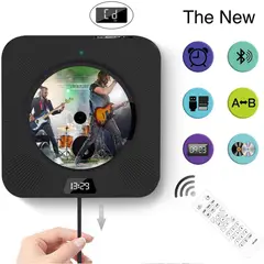 PUREPOWER - Reproductor LED de CD portátil con Bluetooth para montar en la pared para el hogar