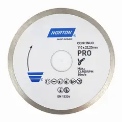 NORTON - Disco Diamantado Norton Pro 110mm Continuo