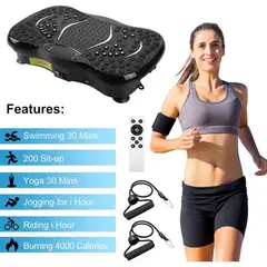 OEM - PLATAFORMA VIBRATORIA DE 120 VELOCIDADES, CON BLUETOOTH + CONTROL+ 2 LIGAS PARA EJERCICIOS