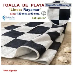 TOALLAS PERU DETALLES Y MAS - Toalla de Playa o Toallón: Tablero Ajedrez - 100% Algodón 450 grs/m2