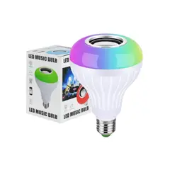 GENERICO - Foco LED RGB con Parlante Bluetooth Integrado 12W Control Remoto E27