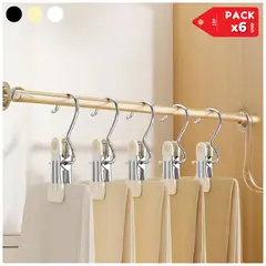 INSPIRA MARKET - Ganchos Organizadores con Pinza Pack x6 Metálicos para Ropa