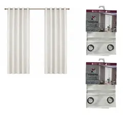 GENERICO - Pack x2 cortinas de 140x240cm con 8 ojales - Crema 35