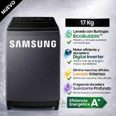 SAMSUNG - Lavadora 17Kg WA40F17E7CPE EcoBubble Gris Grafito
