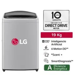 LG - Lavadora LG de 19 kg carga superior con AI DD Gris WT19DV6T
