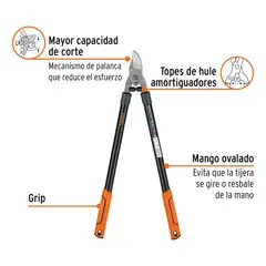 Truper - Tijera Para Ramas 70cm Truper 18381 Mango Con Grip Color Negro