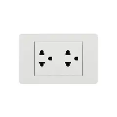 HOME LIGHT - Tomacorriente Doble Blanco para Empotrar con Salida a Tierra Elegant Home Light