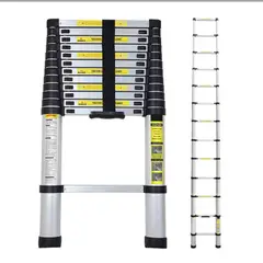 GENERICO - Escalera Telescopica Plegable Retractil 3.8m Pórtatil Aluminio Moderna Hogar Trabajo   TZ-11