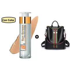 FREZYDERM - Frezyderm Velvet Sunscreen Color Face 50Ml + Mochila Cuero Sintetico Franja