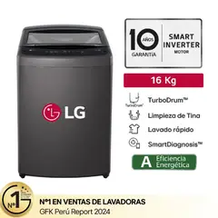 LG - LAVADORA 16 KG WT16BVTB TURBODRUM CARGA SUPERIOR NEGRO