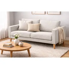 ARTSOFA - Sofá Tres Cuerpos Nordik Gris Plata Antifluido + Obsequio
