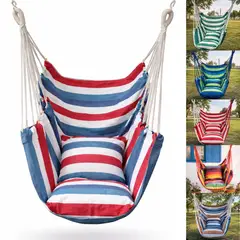 INSPIRA MARKET - Hamaca Colgante Portatil Multicolor 100 x 130 cm con Funda Portátil y Almohadas