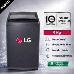 LG - Lavadora LG de lavado Rapido y Carga Superior 9 Kg WT9BVTB