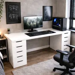 PELIKANO - Escritorio de Melamina 180 cm con Cajones y Tablero 36 mm para Oficina y Gaming - Innovaciones Lumik