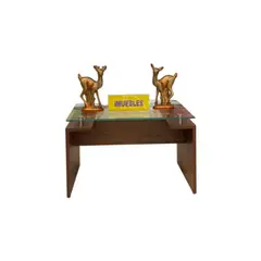 TEMEL - Mesa de Centro para Sala con Vidrio - Modelo Secretaria Caramelo TEMEL