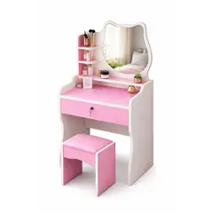 GENERICO - Tocador Maquillaje Niñas Espejo Gato Con Taburete Para Dormitorio 190340-F