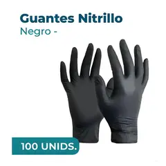 GENERICO - Guantes de Nitrilo Negro Talla S 100 unidades