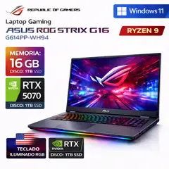 ASUS - Laptop Gamer Asus ROG STRIX G16 Ryzen 9-8940HX 16GB RAM 1TB SSD RTX5070-8GB 16FHD+ 165HZ G614P-WH94