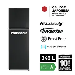 PANASONIC - Refrigeradora Top Freezer NR-BT33PV1BD No Frost 348L