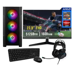 AMD - PC GAMER AMD RYZEN 5 8500G 16GB DDR5 SSD 512GB MONITOR ASUS 23.8" FHD 120HZ KIT COMPLETO.