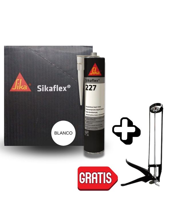 PACK X12 ADHESIVO PARA CARROCERIA SIKAFLEX 227 (BLANCO) X 300ML + APLICADOR SIMPLE