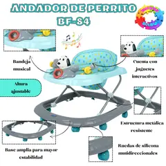 HI BABY - ANDADOR MUSICAL PARA BEBÉ  "SNOOPY EDITION" BF-84" VERDE