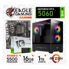 AMD - Computadora PC Gamer AMD RYZEN 5 5500 RAM 16GB SSD 1TB RTX 5060 8GB