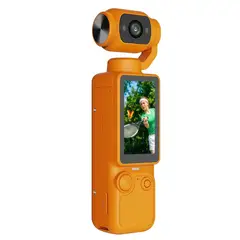 RENVMEXY - Cámara para Vlogs Q7  1080P  Lente giratorio 180°  Luz relleno  Autoenfoque  Type-C