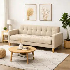 ARTSOFA - Sofá Dos Cuerpos Verona Beige Oscuro Antifluido + Obsequio