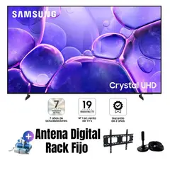 SAMSUNG - Televisor Samsung Smart TV 65Crystal UHD 4K UN65U8000FGXPE + Ant + Rack Fijo