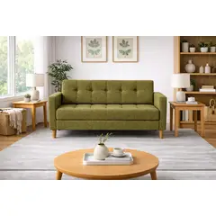 ARTSOFA - Sofá Dos Cuerpos Nova Verde Olivo + obsequio Verde