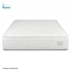 REPOSAR EL DESCANSO IDEAL - Colchón Pocket Dream 2 Plazas Blanco - 1 almohada en Regalo
