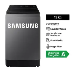 SAMSUNG - Lavadora WA15CG5441BDPE EcoBubble Carga Superior Gris 15kg